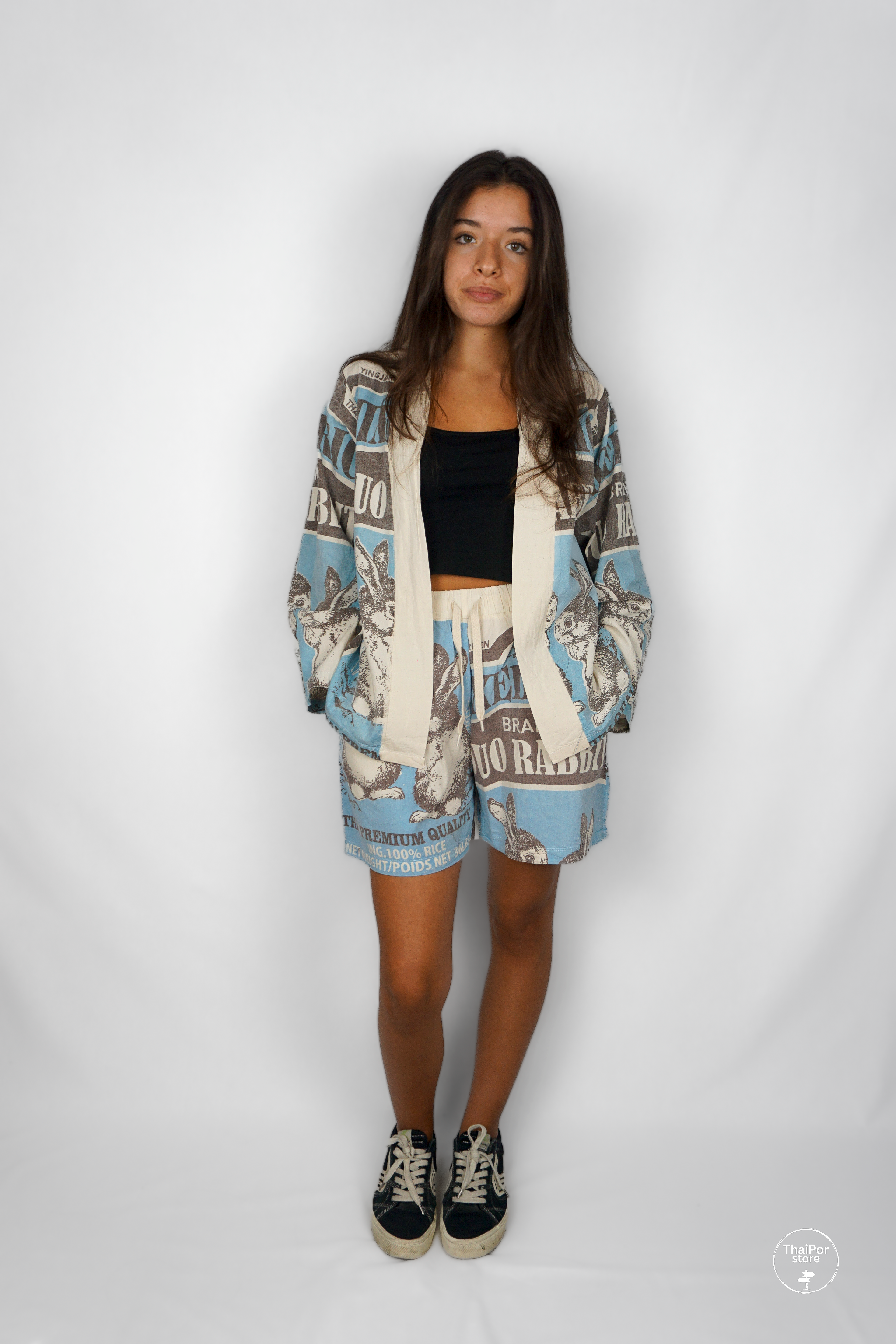 Duo Rabbit Short Kimono