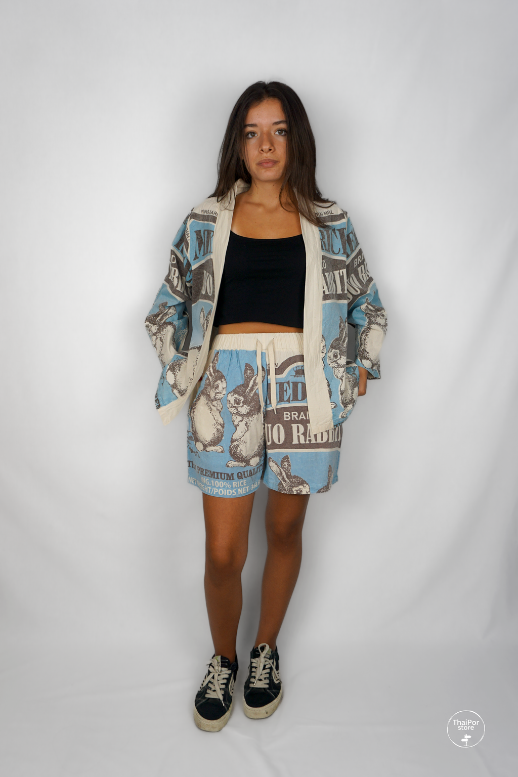 Duo Rabbit Short Kimono