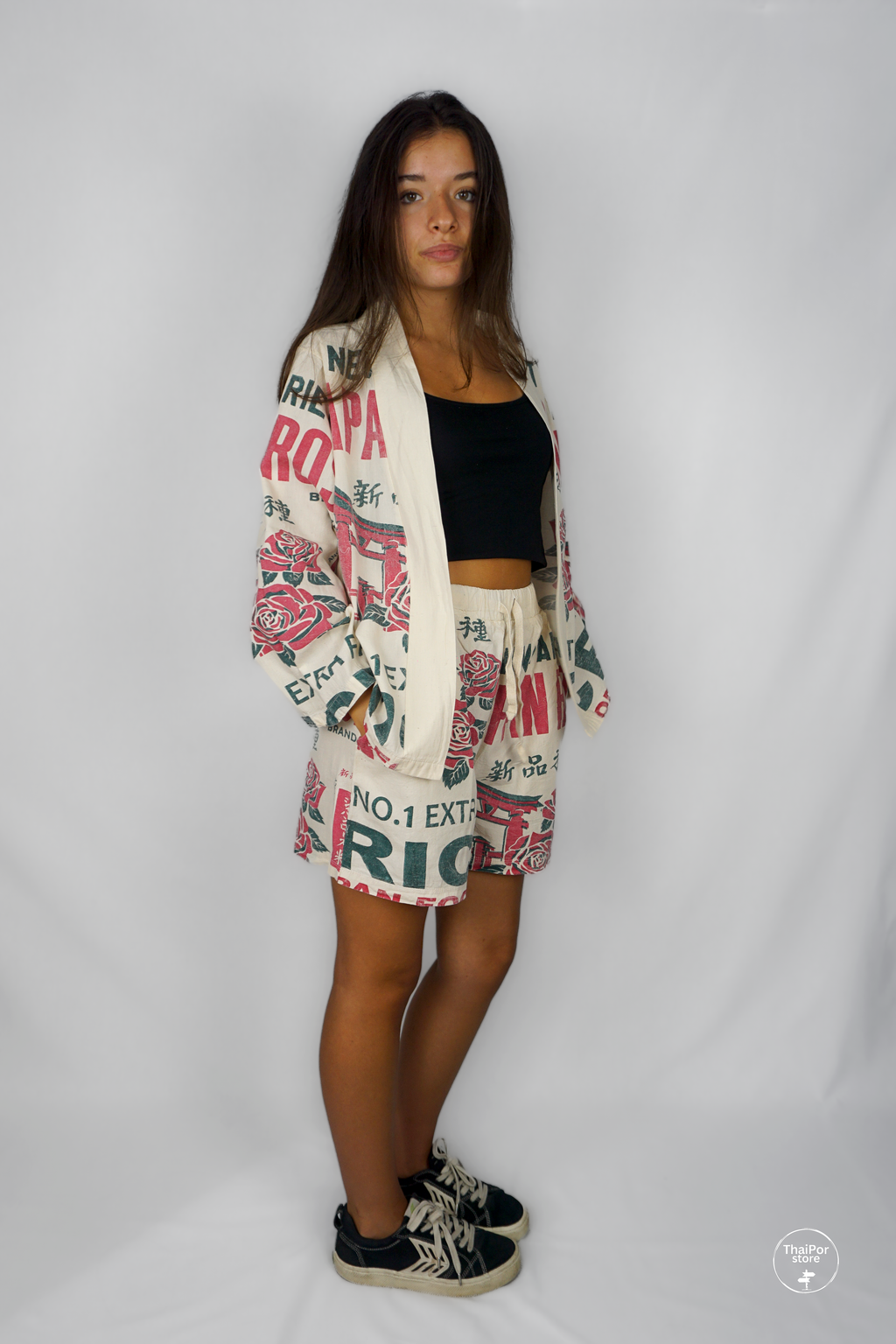 Japan Rose Short Kimono