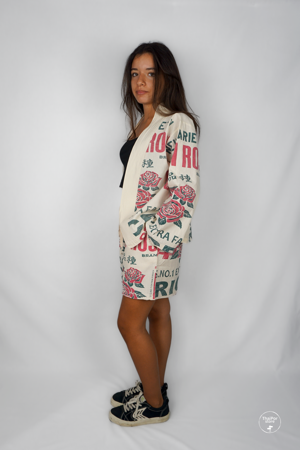 Japan Rose Short Kimono