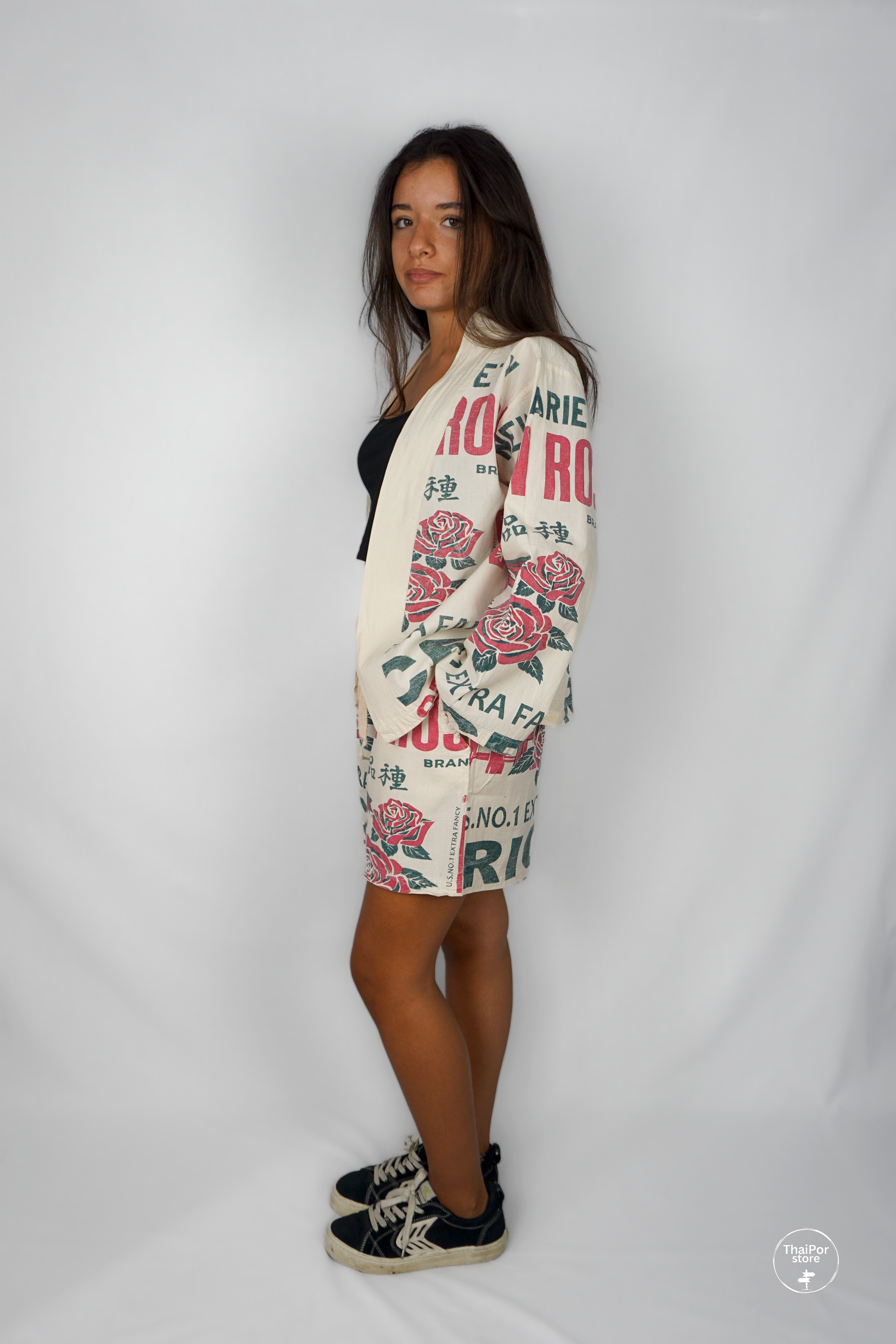 Japan Rose Short Kimono