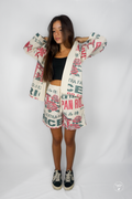 Japan Rose Short Kimono